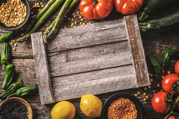 Zbliżenie składników na desce